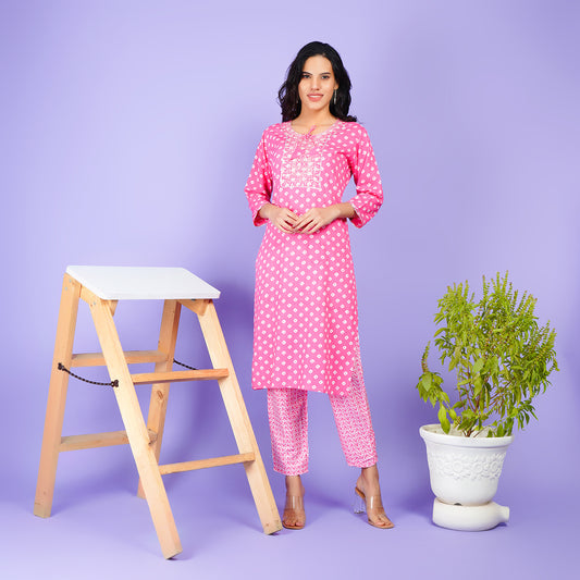 Elegant Rayon Printed Kurta Set - Chic & Comfortable Ethnic Wear