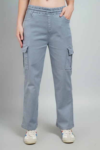 Relaxed-Fit Grey Cargo Joggers