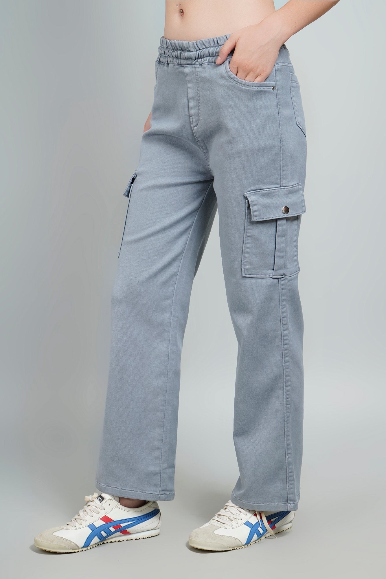 Relaxed-Fit Grey Cargo Joggers