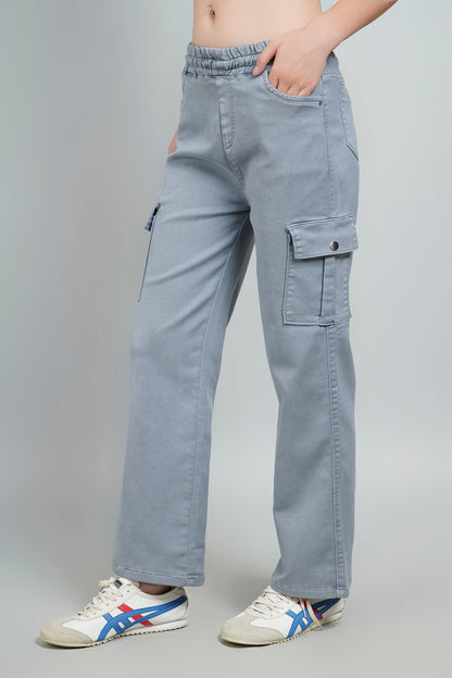 Relaxed-Fit Grey Cargo Joggers