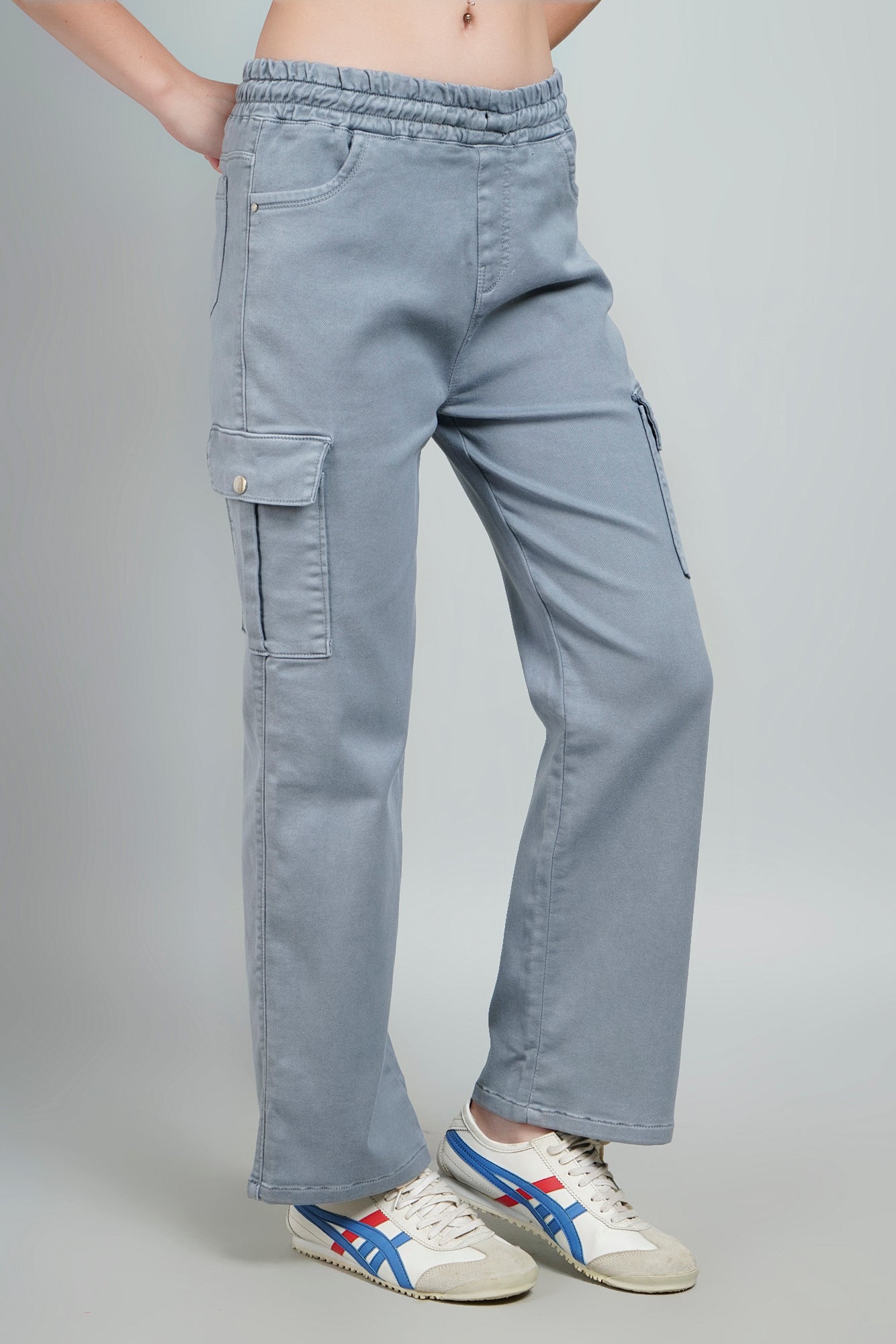 Relaxed-Fit Grey Cargo Joggers