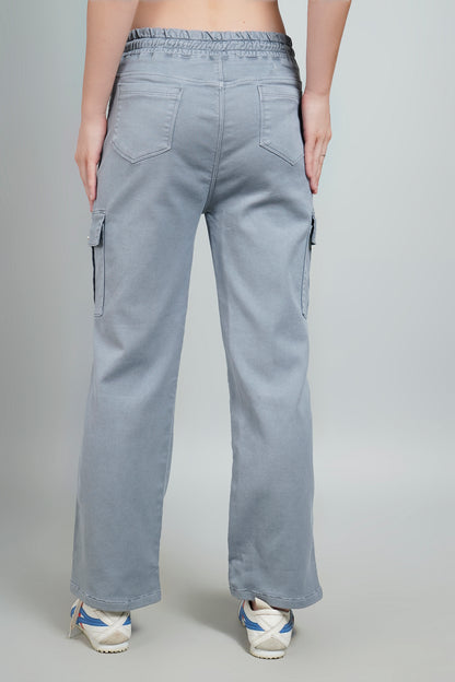 Relaxed-Fit Grey Cargo Joggers